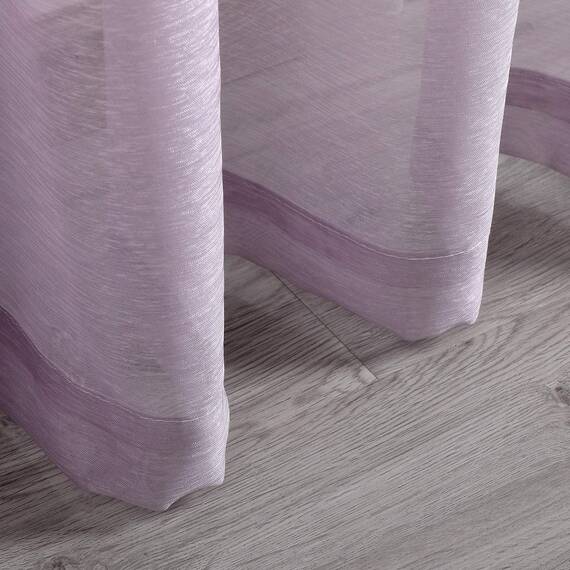DONREN transparente Gardinenpaneele, 182,9 cm lang, mit Ösen – strukturierte transparente Vorhänge für Schlafzimmer, Lavendel-Lila, 2-teiliges Set