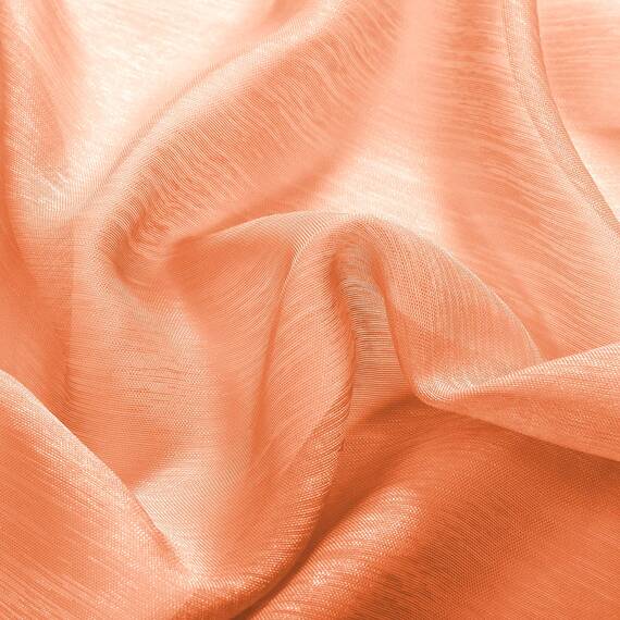 DONREN 2-teiliges Set luxuriöse, strukturierte, transparente Voile-Vorhänge mit Ösen fürs Schlafzimmer, 132,1 B x 213,4 L cm, Orange