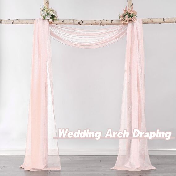DONREN Fensterschal für Mädchen, Party/Zimmer, luxuriöser, weicher, halbtransparenter Schal für Hochzeit (1 Panel, 132 x 71 cm Länge)