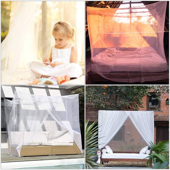 BUZIFU Moskitonetz Einzelbett Mückennetz Fliegennetz Reise Moskitonetz Feinmaschiges Mückennetz für Bett rechteckiges Camping Netz Insektenschutz Etagenbett, 1 Eintrag, Tragetasche,190 x 100 x 200 cm