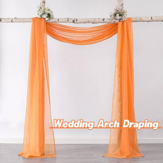 DONREN Halbtransparenter Schal 52" x 216" Coral-orange