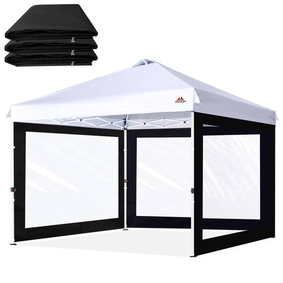 SCOCANOPY Seitenwand für 25,4 x 25,4 cm Baldachinrahmen, 3 Stück, Schwarz