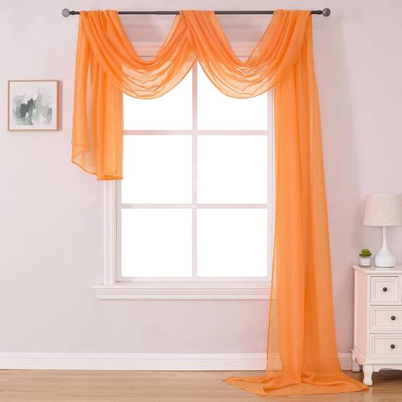 DONREN Halbtransparenter Schal 52" x 216" Coral-orange