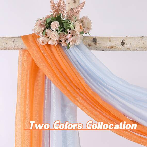 DONREN Halbtransparenter Schal 52" x 216" Coral-orange