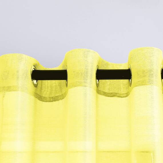 Helles Gelb Transparente Vorhänge, lang für Wohnzimmer – Ösenvorhänge aus Voile – Fensterdekoration für Mädchenzimmer, 132,1 x 274,3 cm