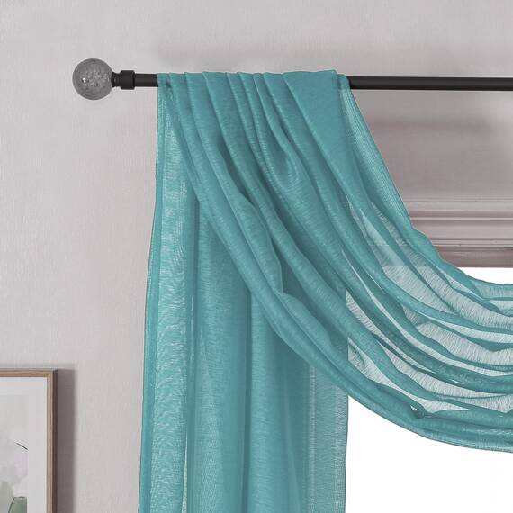 DONREN Blaugrüner Fensterschal für Outdoor-Dekoration – verleiht Vorhangpaneelen einen luxuriösen, schönen eleganten Effekt (1 Panel, 132 x 545 cm lang)