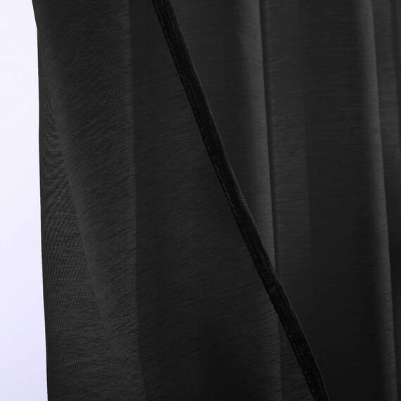 DONREN transparente, strukturierte Vorhangpaneele für Terrassentür – von der Decke bis zum Boden, extra lange Voile-Vorhänge für Schiebetüren (Jet-Schwarz, 2 Stück, 132,1 B x 274,3 L cm)
