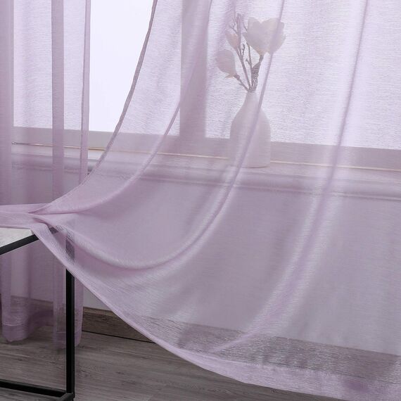 DONREN 243,8 cm lang, durchsichtige Vorhänge für Schlafzimmer, luxuriös, weich, langlebig, Ösen, 2 Paneele, Lavender Purple