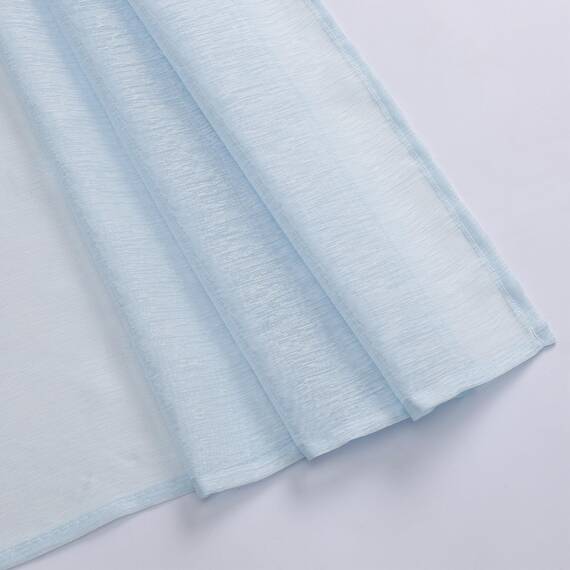 DONREN Durchsichtiger Fensterschal in Babyblau, 368 cm Länge, perfekt als Volant-Schal sowie Betthimmel oder Hochzeitsdekoration. (B 132 x L 368 cm, ein Stoffbahn)