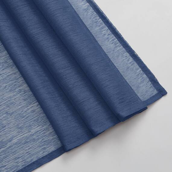 DONREN Halbtransparenter Vorhangschal für Zuhause, 1 Stück, 132,1 cm breit x 548,6 cm lang, Marineblau