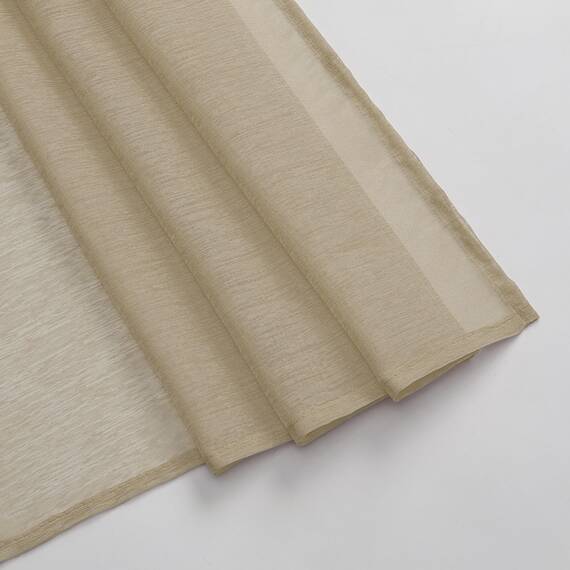 Langer Fensterschal für Party, luxuriös, weich, Hellbraun, halbdurchsichtig, Vorhang, Volant für Hochzeit (1 Panel, Taupe)