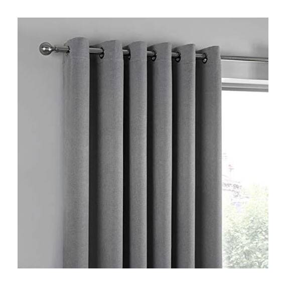 Fusion Strata Vorhänge mit Ösen, gefüttert, 100% Polyester, 168 x 137 cm, silberfarben