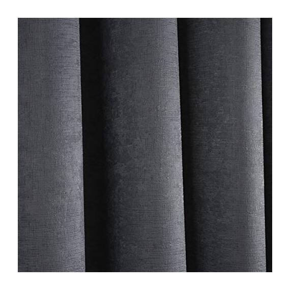 Fusion Strata Vorhänge, gewebt, mit Ösen, gefüttert, 100% Polyester, 117 x 137 cm, Anthrazit