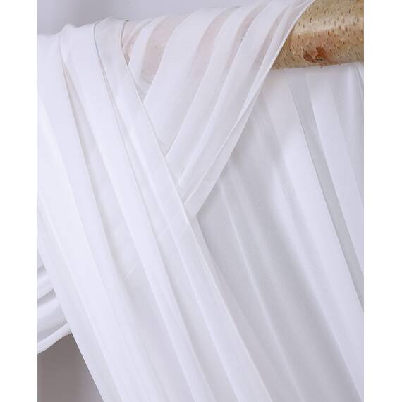 LuoluoHouse Weißer Hochzeitsbogen Drapierung Stoff 2 Paneele 6 Meter Chiffon Hochzeit Bogen Vorhänge Sheer Drapery Hintergrund für Hochzeitszeremonie Party Decke Dekor