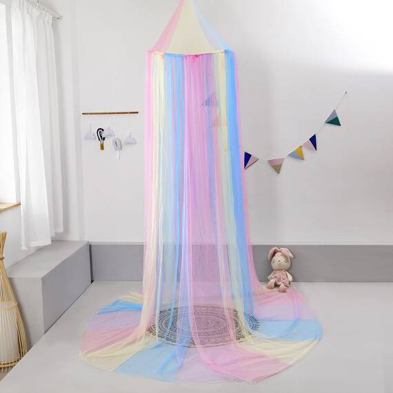 Nattey Prinzessin Mädchen Spitze Bettwäsche Moskitonetz Himmel Bites Schützen für Twin Queen King Size Überdachungen, Acrylbeschichtete Baumwolle, violett, Einheitsgröße