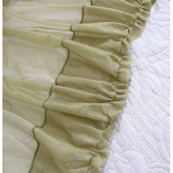 Akiky Betthimmel für Mädchenzimmer, durchscheinender Vorhang für Doppelbett, Queen-Size-Bettvorhänge, 8 Paneele mit Licht, Raumdekoration (Full/Queen, Salbeigrün)