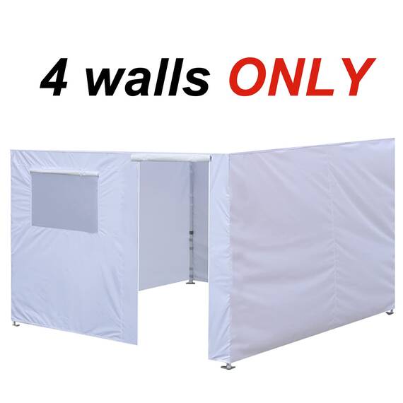 Eurmax USA Instant Sunwall Full Zippered Walls for 10 x 10 Easy Pop Up Canopy Zelt, Enclosure Sidewall Kit with Roll Up Mesh Window and Door 4 Walls Only,Not Including Frame and Top (Khaki)