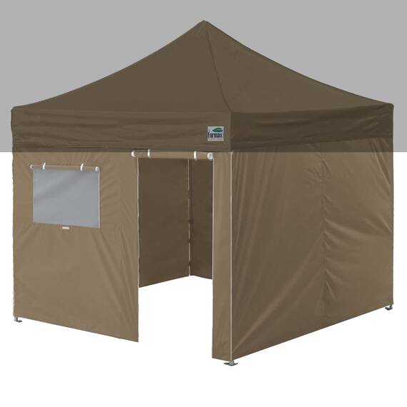 Eurmax USA Instant Sunwall Full Zippered Walls for 10 x 10 Easy Pop Up Canopy Zelt, Enclosure Sidewall Kit with Roll Up Mesh Window and Door 4 Walls Only,Not Including Frame and Top (Khaki)