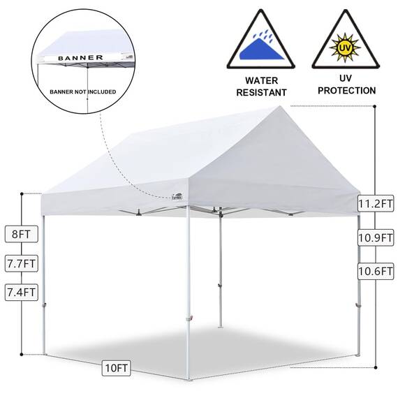 Eurmax 20,3 x 2,4 m Ez Pop-Up-Überdachung, Outdoor Baldachin, Sofort-Party-Zelt, kommerzielle Pavillon-Bonus-Tasche (braun)