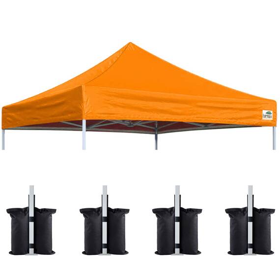 Eurmax USA Pop-Up-Baldachin-Ersatzplatte, universelle Sofortüberdachung, nur strapazierfähig, UPF 50+ UV-Schutz, wasser- und windabweisende Plane, in 30 Farben erhältlich, Bonus 4 Sandsäcke (Orange)