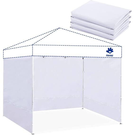 Fanpat 3 Stück Seitenwände für Pavillon, Faltpavillon wasserdicht 3 x 3 m, 99% UV-Schutz (nur 3 Seitenwände, Baldachin-Zelt nicht im Lieferumfang enthalten) (Weiß, 3 Stück)
