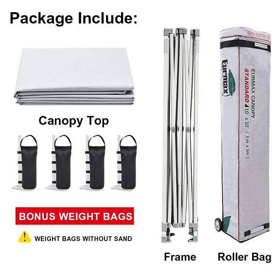 Eurmax 20,3 x 2,4 m Ez Pop-Up-Überdachung, Outdoor Baldachin, Sofort-Party-Zelt, kommerzielle Pavillon-Bonus-Tasche (braun)