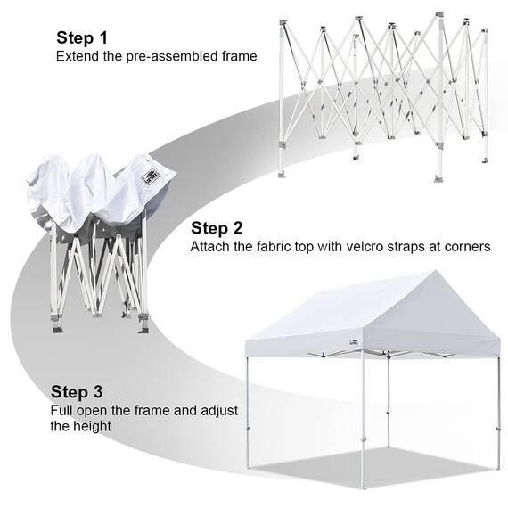 Eurmax 20,3 x 2,4 m Ez Pop-Up-Überdachung, Outdoor Baldachin, Sofort-Party-Zelt, kommerzielle Pavillon-Bonus-Tasche (braun)
