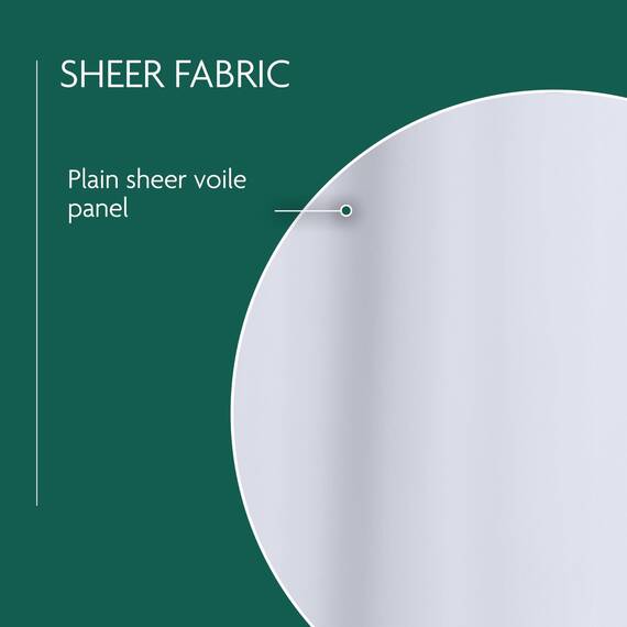 Enhanced Living CRY01PA48-PAIR Voile-Vorhang, 1 Paar, 150 x 122 cm, Weiß