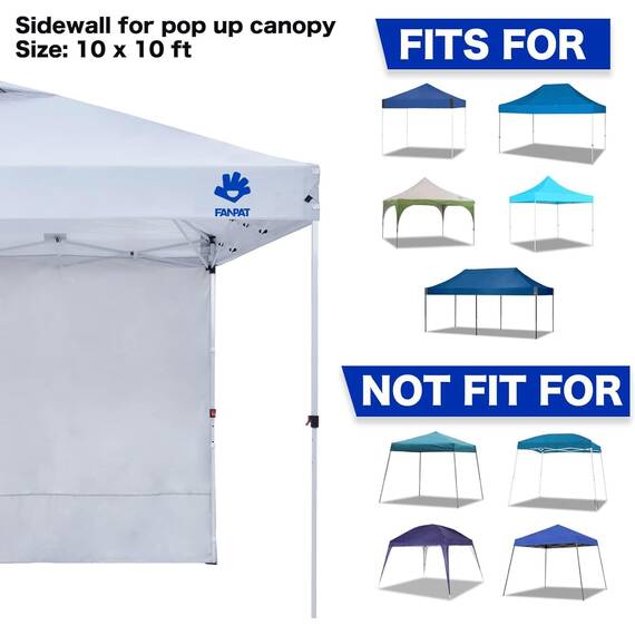 Fanpat 3 Stück Seitenwände für Pavillon, Faltpavillon wasserdicht 3 x 3 m, 99% UV-Schutz (nur 3 Seitenwände, Baldachin-Zelt nicht im Lieferumfang enthalten) (Weiß, 3 Stück)