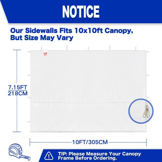 Fanpat 3 x Baldachin-Seitenwände für 25,4 x 25,4 cm großes Pop-Up-Zelt, wasserdicht, 99 % UV-Schutz, 3 Seitenwände, nur Seitenwand, Vordachzelt nicht im Lieferumfang enthalten