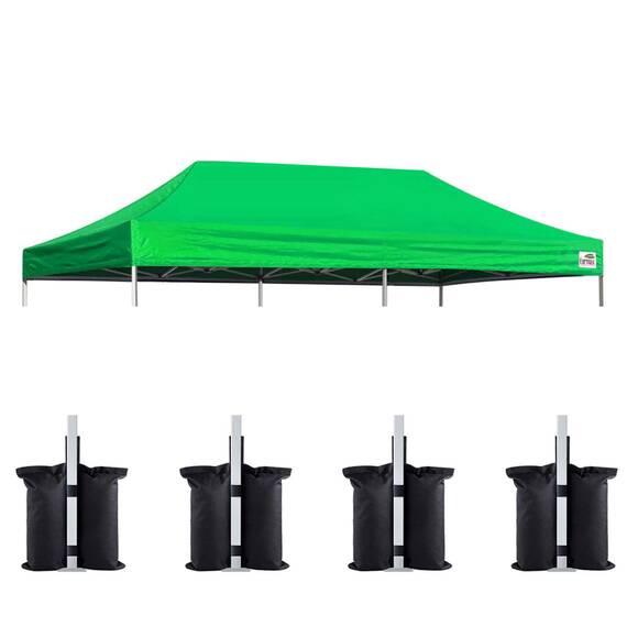 Eurmax USA Pop-Up-Baldachin-Ersatzplatte, universelle Sofortüberdachung, strapazierfähig, UPF 50+ UV-Schutz, wasser- und windabweisende Plane, 30 Farben erhältlich, Bonus 4 Sandsäcke (Kelly Green)