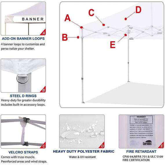Eurmax New Pop Up 10X10 Ersatz Instant-Ez Canopy Top Cover wählen 21 Farben 10x10 A-3 Red