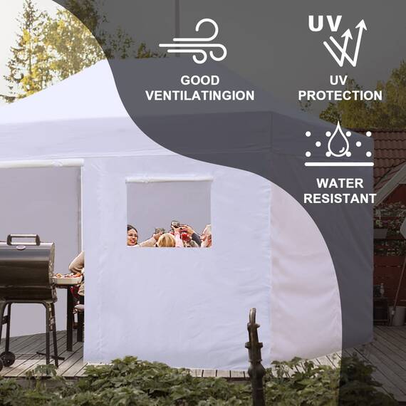 Eurmax USA Reißverschlusswände für 25,4 x 38,1 cm, einfaches Pop-Up-Zelt, Seitenwand-Set mit aufrollbarem Netzfenster und Tür, nur 4 Wände, Rahmen und Oberseite nicht im Lieferumfang enthalten