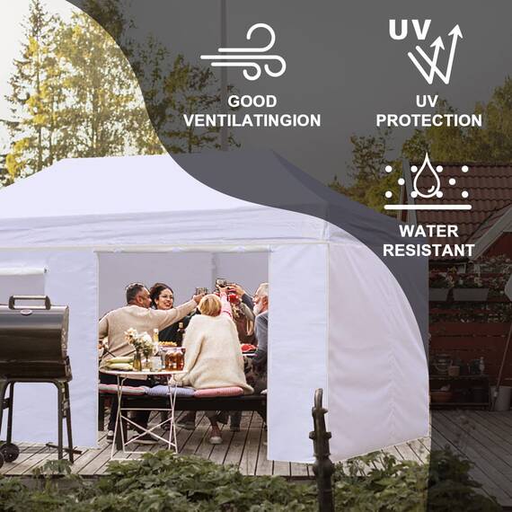 Eurmax USA Wände mit durchgehendem Reißverschluss für 25,4 x 50,8 cm, einfaches Pop-Up-Zelt, Seitenwand-Set mit aufrollbarem Netzfenster und Tür, nur 4 Wände, Rahmen und Oberseite Nicht im
