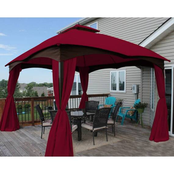 Eurmax USA Hochleistungs-Ersatz-Baldachin für Lowe's Allen Roth, robuste Pavillon-Dach-Pavillon-Oberseite mit Lüftungsschlitz, 25,4 x 30,5 cm Abdeckung #GF-12S004B-1, nur Ersatzplatte (Burgunderrot)