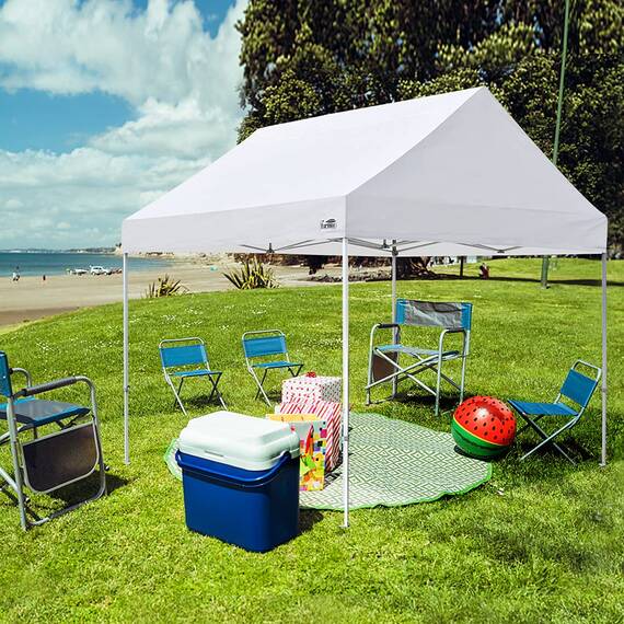 Eurmax 20,3 x 2,4 m Ez Pop-Up-Überdachung, Outdoor Baldachin, Sofort-Party-Zelt, kommerzielle Pavillon-Bonus-Tasche (braun)