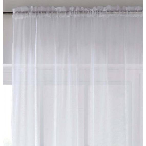 Enhanced Living CRY01PA48-PAIR Voile-Vorhang, 1 Paar, 150 x 122 cm, Weiß