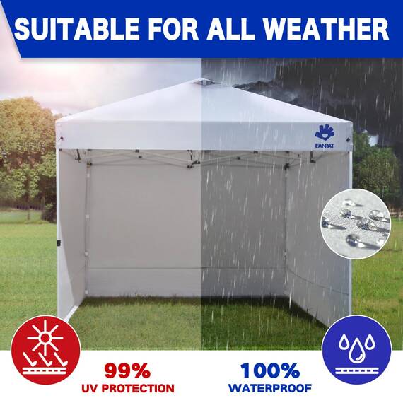 Fanpat 3 x Baldachin-Seitenwände für 25,4 x 25,4 cm großes Pop-Up-Zelt, wasserdicht, 99 % UV-Schutz, 3 Seitenwände, nur Seitenwand, Vordachzelt nicht im Lieferumfang enthalten