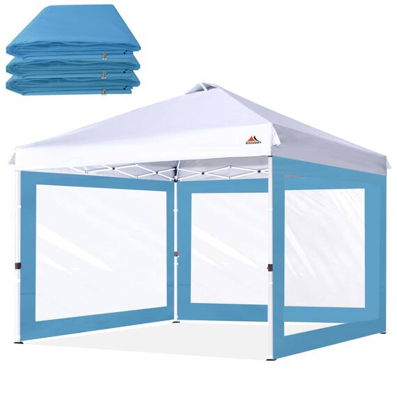 SCOCANOPY Seitenwand mit transparentem Fenster für 25,4 x 25,4 cm große Baldachinrahmen, nur 3 Stück (Türkis)
