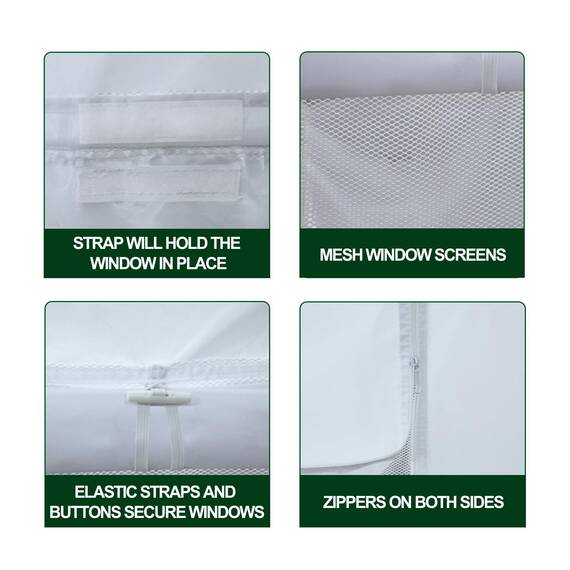 Eurmax USA Wände mit durchgehendem Reißverschluss für 25,4 x 38,1 cm, einfaches Pop-Up-Zelt, Seitenwand-Set mit aufrollbarem Netzfenster und Tür, nur 4 Wände, Rahmen und Oberseite nicht im