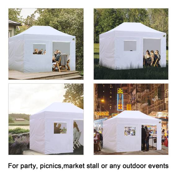 Eurmax Set mit vier Seitenwänden für Pop-Up-Baldachin-Einfassungen, 25,4 x 38,1 cm, Beige