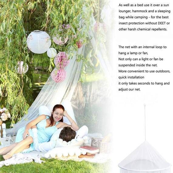 Comtelek Moskitonetz für Doppelbett, 4 Eckpfosten, elegant, Moskitonetz, Betthimmel-Set, Haken und professionelles Seil für Netz, Sichtschutz und Baldachin