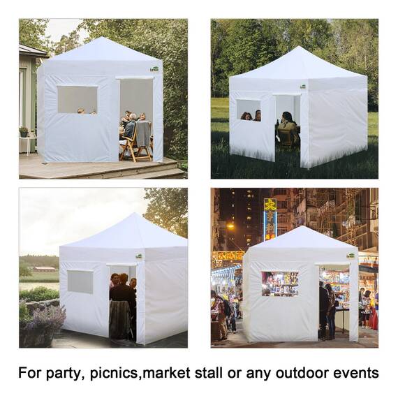 Eurmax USA Wände mit durchgehendem Reißverschluss für 25,4 x 25,4 cm, einfaches Pop-Up-Zelt, Seitenwand-Set mit aufrollbarem Netzfenster und Tür, nur 4 Wände, Rahmen und Oberseite Nicht im