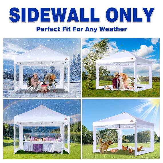 SCOCANOPY Seitenwand mit transparentem Fenster für 25,4 x 25,4 cm große Baldachinrahmen, 3 Stück, Beige