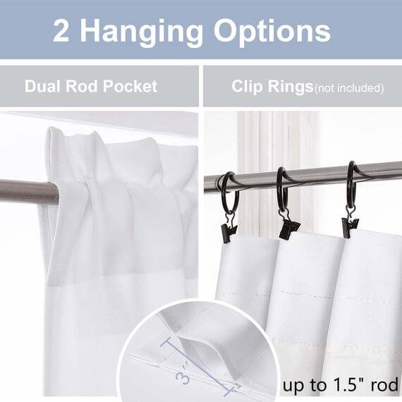 Chyhomenyc Lichtfilternde, kurze Vorhänge, 114 cm Länge, kleine Küchenfenstervorhänge über Spüle, Halbfenster, Café-Vorhang für Badezimmer, Kellerschrank, Camper, 2 Paneele, je 76,2 cm B x 114,4 cm