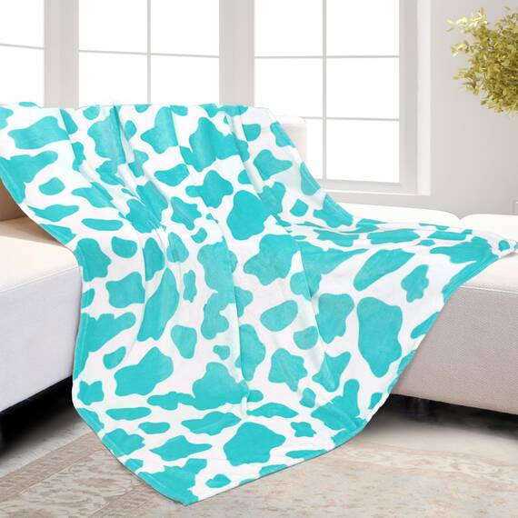 HSEEC Ultraweiche Flanell-Überwurfdecke, 127 x 152 cm, gemütliche, leichte blaue Couchdecke für Bett, Sofa und Reisen, warme Plüsch-Fleece-Überwürfe für Erwachsene und Kinder