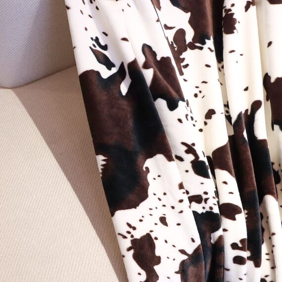 HSEEC Decke mit niedlichem Kuh-Druck, weiches Fleece-Flanell, gemütlich, warm, Plüsch, leicht, Überwurf, Decke, für alle Jahreszeiten, für Couch, Sofa, Bett, für Erwachsene, Kinder, Jungen, Teenager,