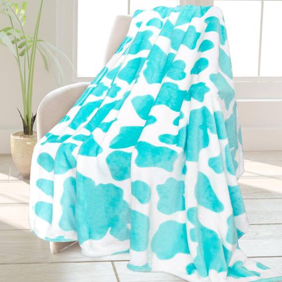 HSEEC Ultraweiche Flanell-Überwurfdecke, 127 x 152 cm, gemütliche, leichte blaue Couchdecke für Bett, Sofa und Reisen, warme Plüsch-Fleece-Überwürfe für Erwachsene und Kinder