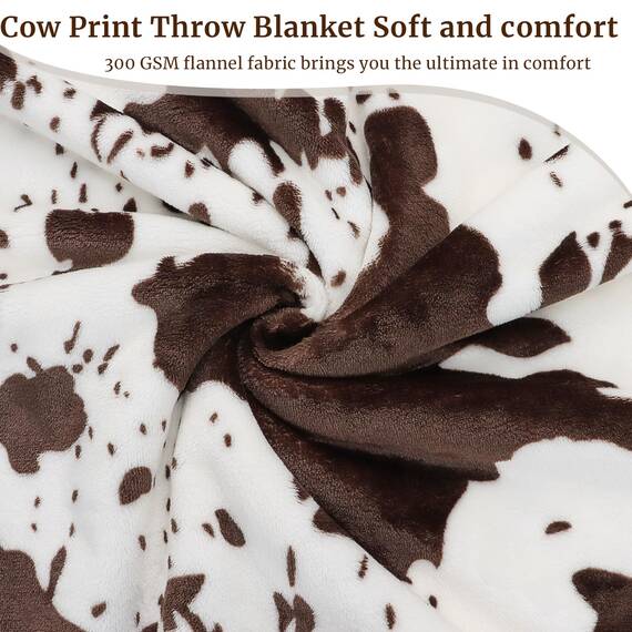 Decke mit niedlichem Kuh-Druck, gemütlich, weich, leicht, Kuhdecke, warmes Fleece, flauschig, Plüsch, für alle Jahreszeiten, Sofa, Bett, Reisen, Couch, Kuhdecke, Geschenke für Baby, Kleinkind