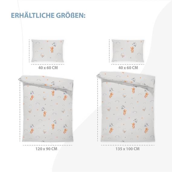 Kinderbettwäsche Baby Bettwäsche 100x135 cm aus Baumwolle - Kinder Set von Duvet Cover 100 x 135 und Kissenbezug 40x60 cm Junge und mädchen babybettwäsche bettbezug für Kleinkind Oeko-Tex